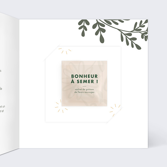 Carte postale publicitaire Animation client avec graines Intérieur Droit