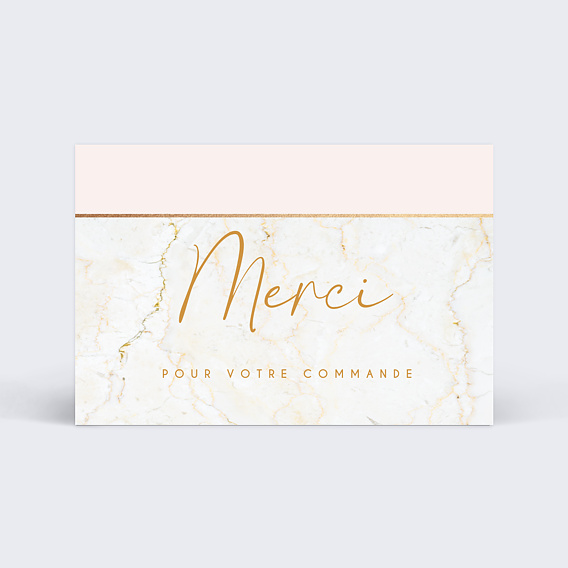 Carte remerciement professionnel Marbre Recto