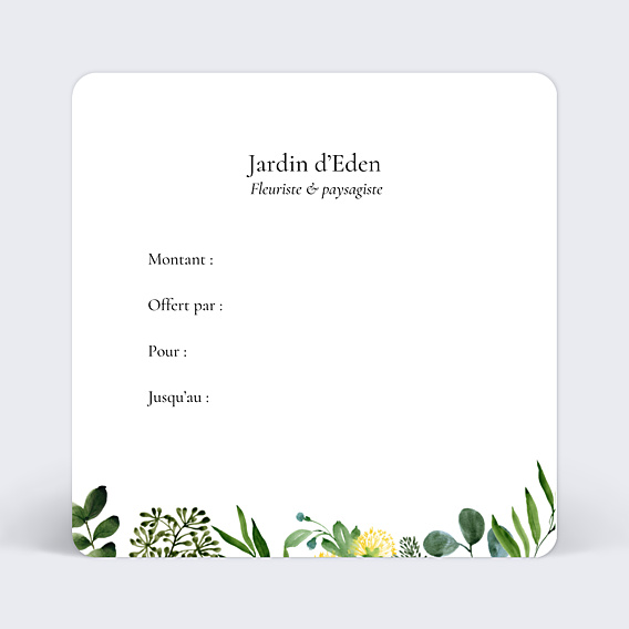 Carte cadeau Fleuriste paysagiste