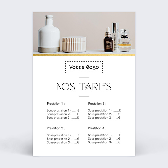 Affiche entreprise Tarifs minimaliste