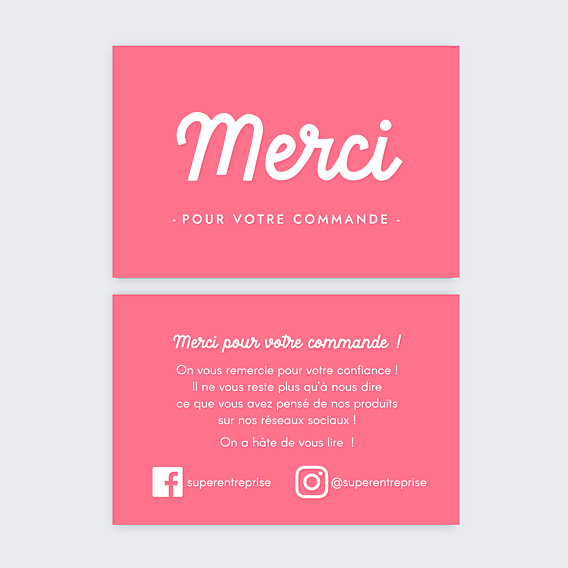 Remerciements Professionnels Merci Commande Rose