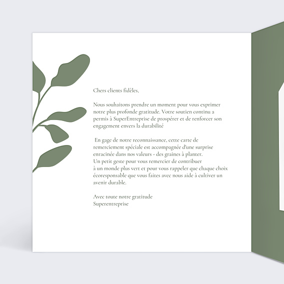 Carte postale publicitaire Avec graines