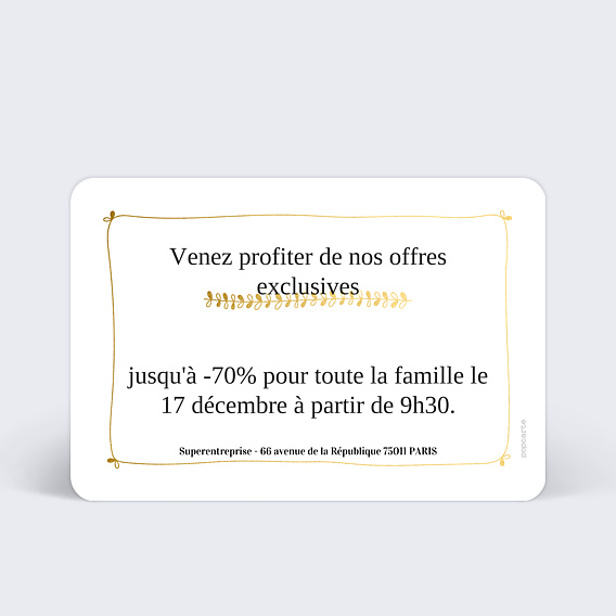 Invitation Professionnelle Ventes Privées Jolies Feuilles