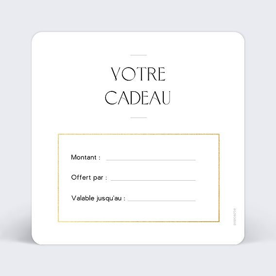 Carte cadeau Minimaliste Verso