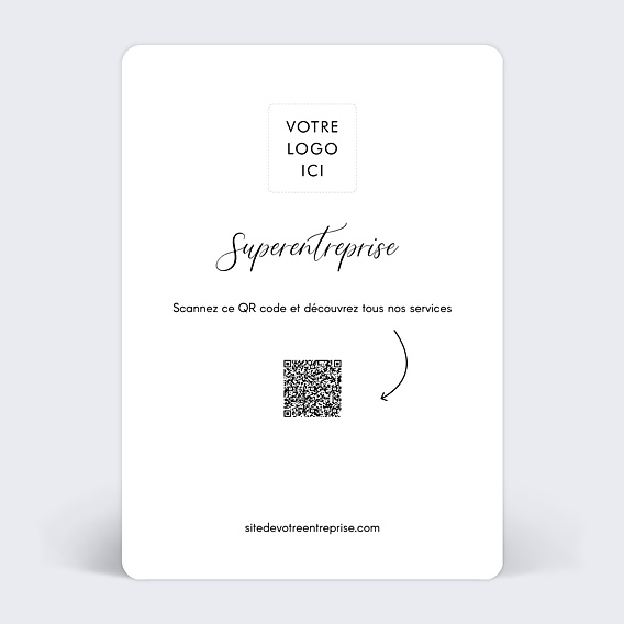 Affiche entreprise Support QR code