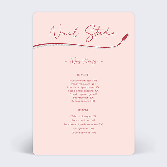 Affiche entreprise Onglerie Recto