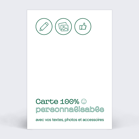 Carte de bienvenue Modèle 100% personnalisable portrait Recto