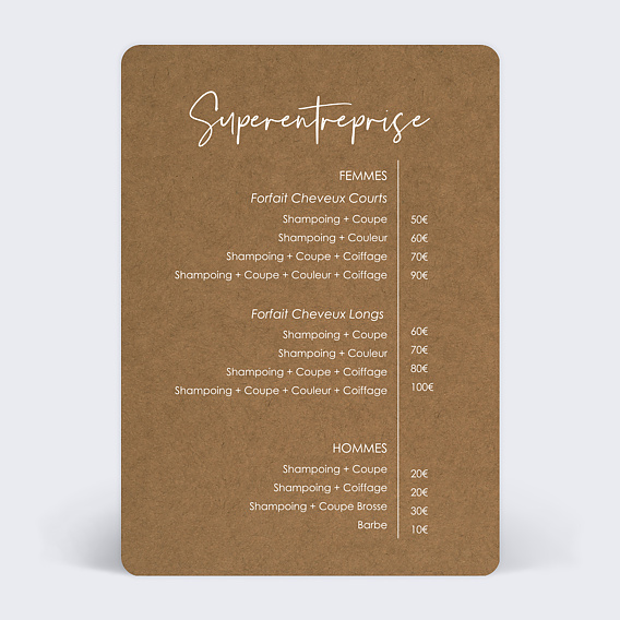 Affiche entreprise Prix Recto