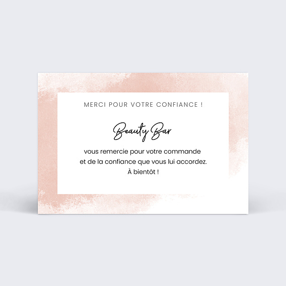 Carte remerciement professionnel Centre esthétique Verso