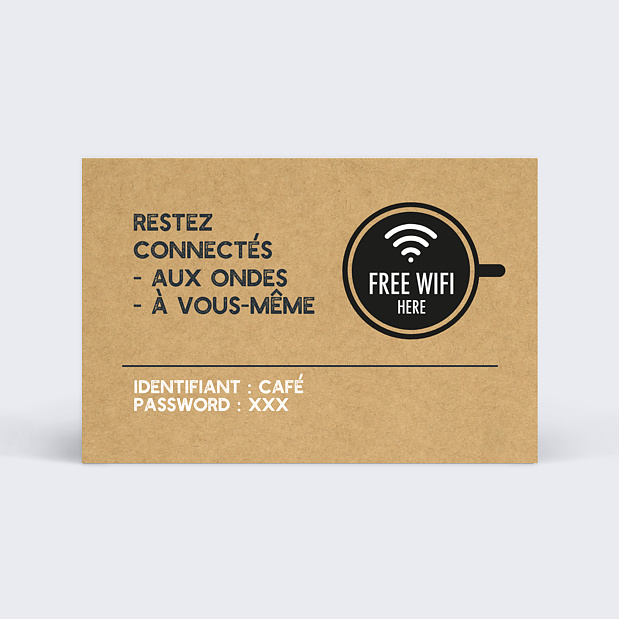 Support de Communication Carte Wifi Café