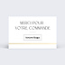Support publicitaire Merci commande minimaliste