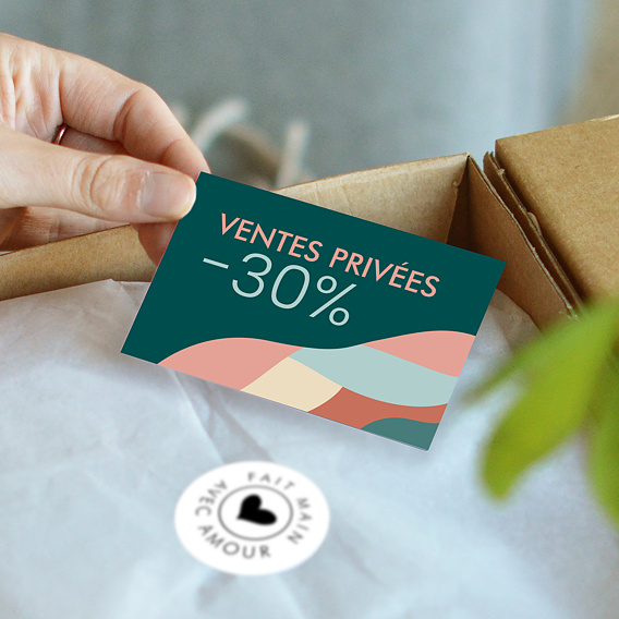 Carte remerciement professionnel Ventes Privées Couleur Après 4