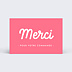 Carte remerciement professionnel Merci Commande Rose Recto