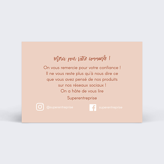 Remerciements Professionnels Merci Commande Bohème