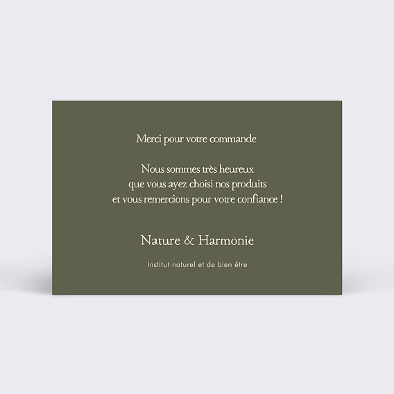 Carte remerciement professionnel Bien-Être Verso