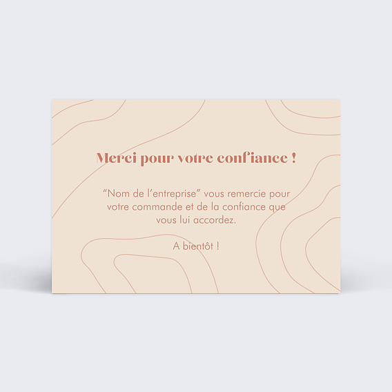 Carte remerciement professionnel Forme Verso