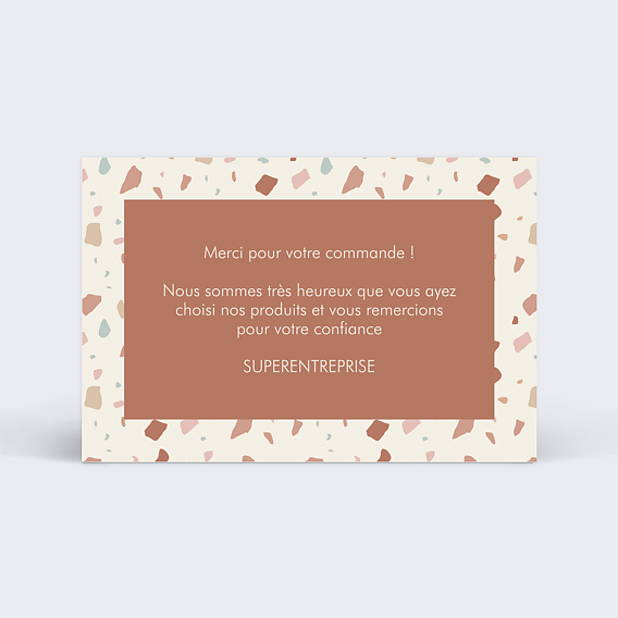 Carte remerciement professionnel Terrazzo Verso