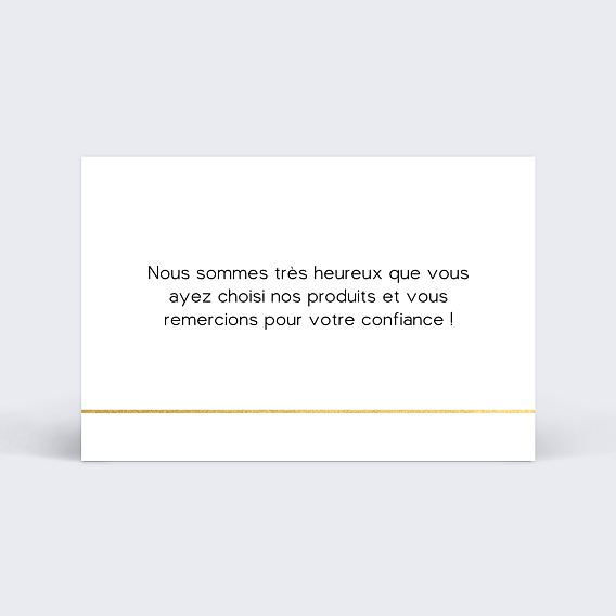 Carte remerciement professionnel Minimaliste Verso