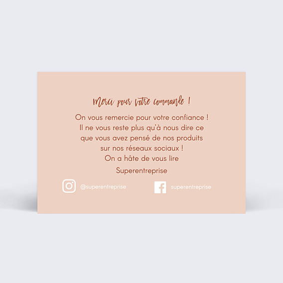 Remerciements Professionnels Merci Commande Bohème