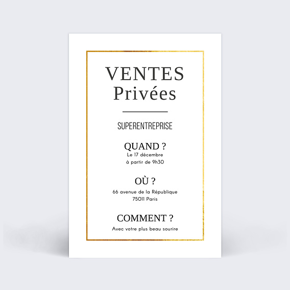 Support de Communication Ventes Privées Filet d'Or