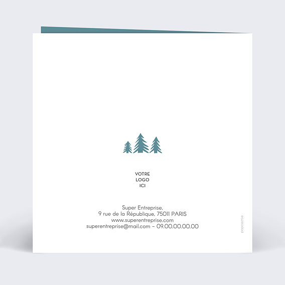 Carte de vœux entreprise Découpe Sapin Verso