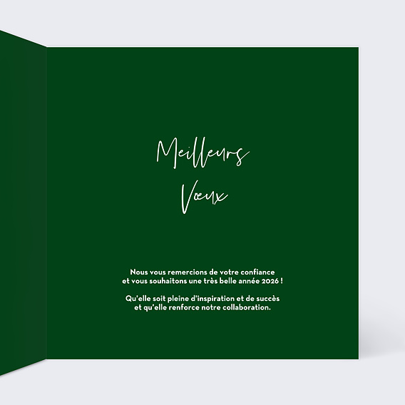 Carte de vœux entreprise Couronne Découpe Intérieur Droit