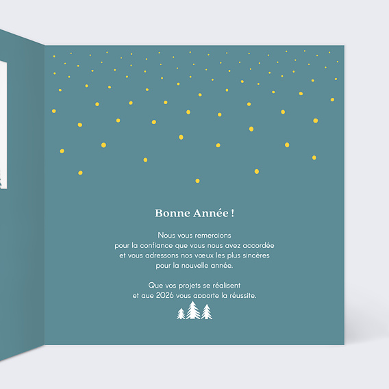 Carte de vœux entreprise Découpe Sapin Intérieur Droit