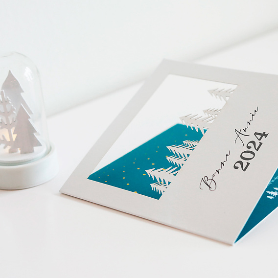 Carte de vœux entreprise Découpe Sapin Après 4