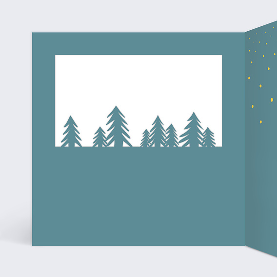 Carte de vœux entreprise Découpe Sapin Intérieur Gauche