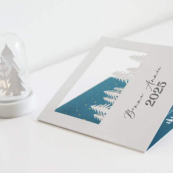 Carte de vœux entreprise Découpe Sapin
