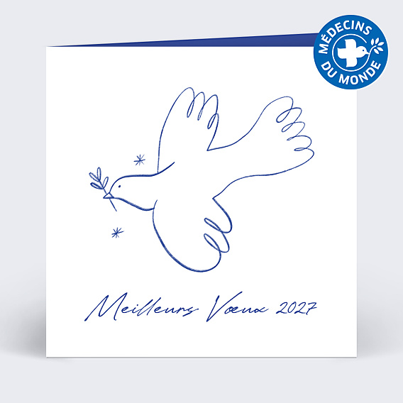 Carte de vœux solidaire Colombe