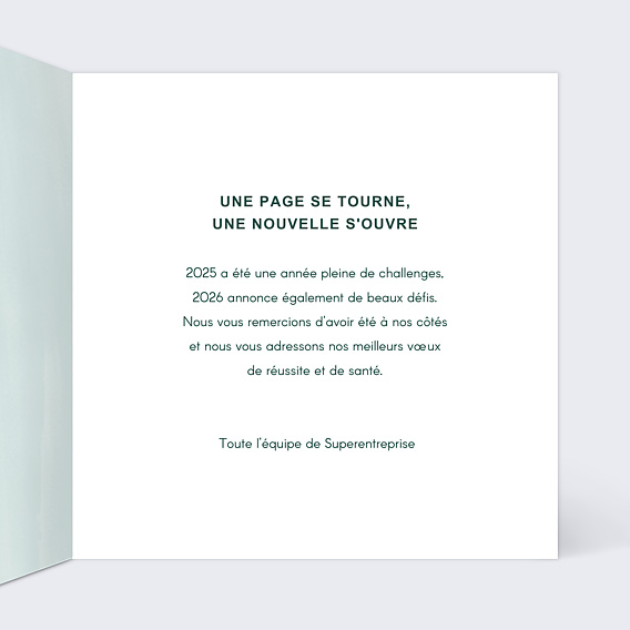 Carte de vœux solidaire Notre Planète Intérieur Droit