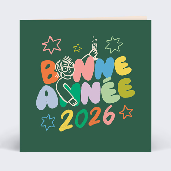 Carte de vœux solidaire Joie Recto