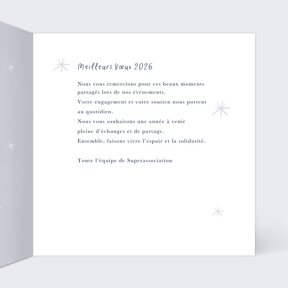 Carte de vœux solidaire Espoir Intérieur Droit