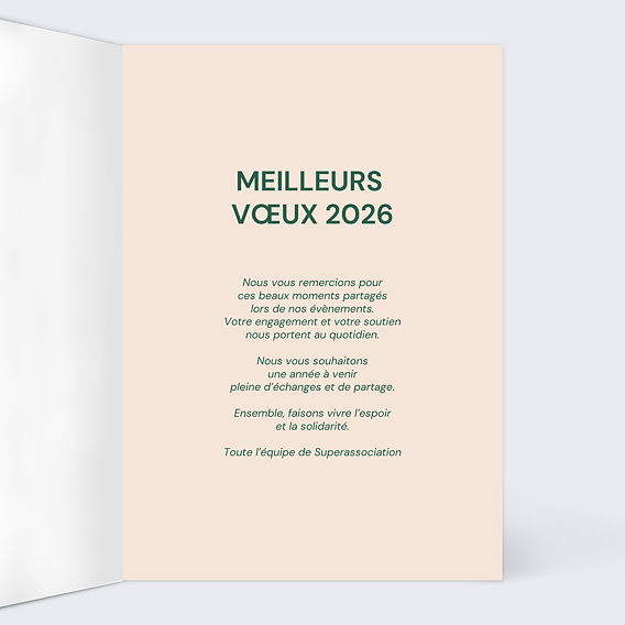 Carte de vœux solidaire Monde meilleur Intérieur Droit