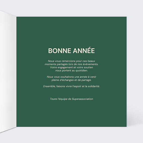 Carte de vœux solidaire Communauté Intérieur Droit