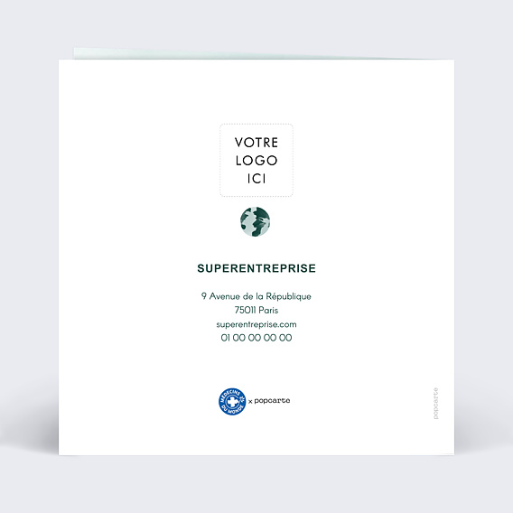 Carte de vœux solidaire Notre Planète Verso