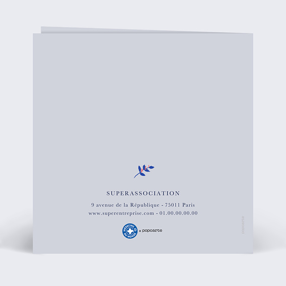 Carte de vœux solidaire Espoir Verso