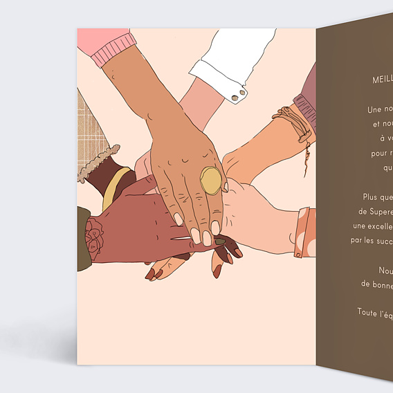 Carte de vœux solidaire Solidarité Intérieur Gauche